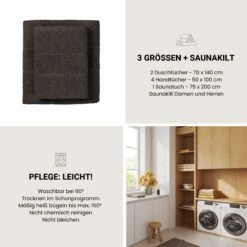 Schiesser 2er-Set: Duschtücher Turin In Dunkelgrau -Schiesser Store schiesser 2er set duschtucher turin in dunkelgrau 4