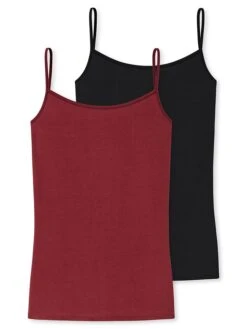 Schiesser 2er-Set: Hemdchen In Rot/ Schwarz -Schiesser Store schiesser 2er set hemdchen in rot schwarz 3