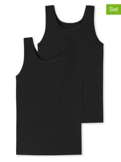 Schiesser 2er-Set: Hemdchen In Schwarz