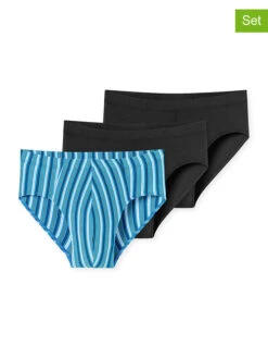 Schiesser 3er-Set: Slips In Blau/ Schwarz