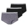 Schiesser 3er-Set: Slips In Schwarz/ Grau