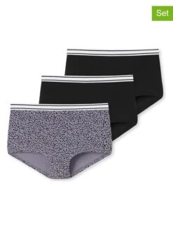 Schiesser 3er-Set: Slips In Schwarz/ Grau