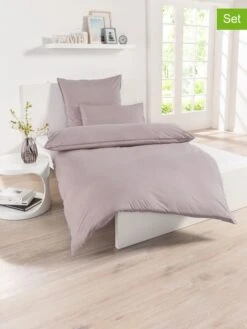 Schiesser 3tlg. Renforcé-Bettwäsche-Set "Stonewashed" In Rosa