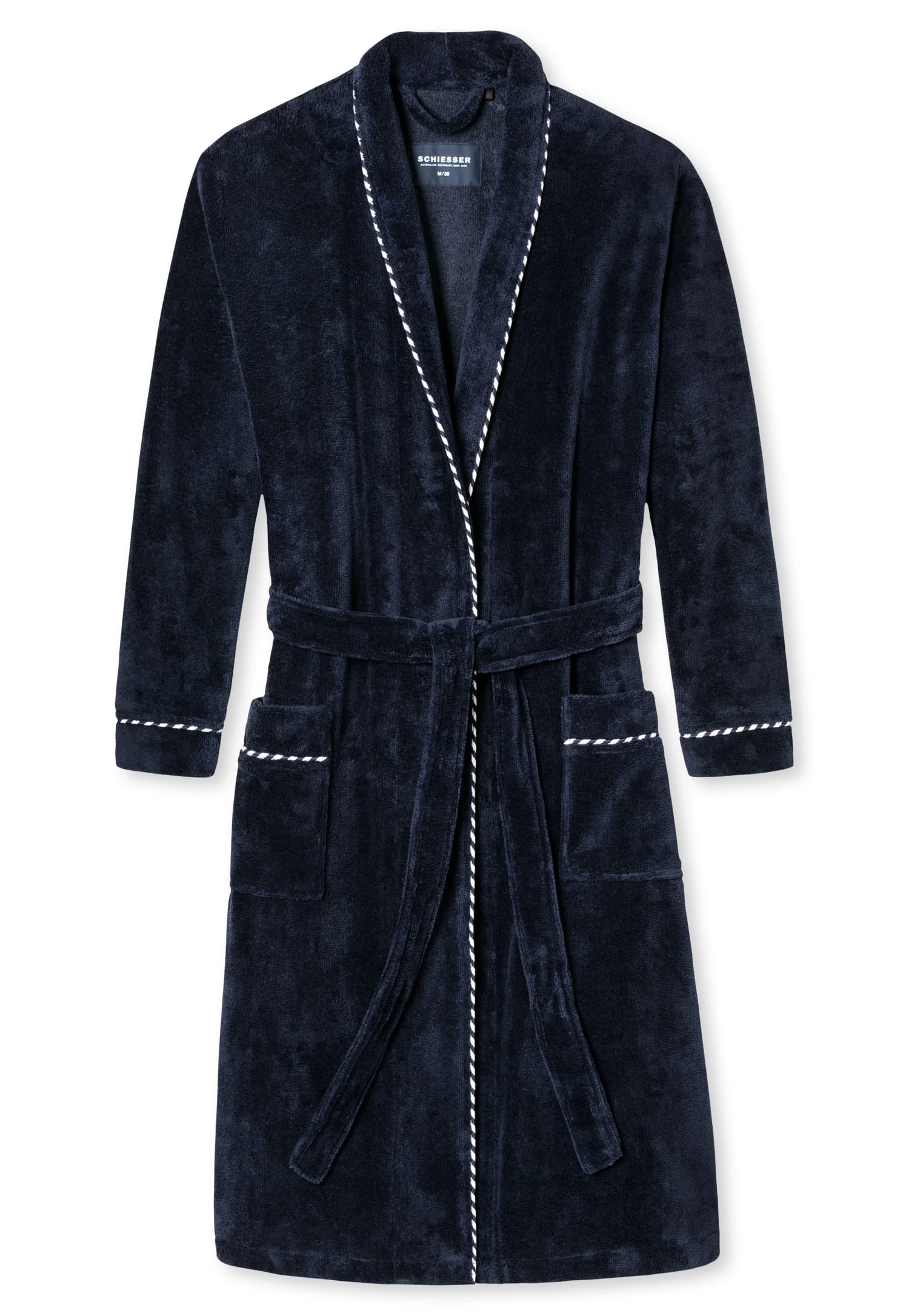 Schiesser Bademantel Nachtblau 1 Schiesser Bademantel Nachtblau