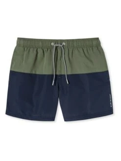 Schiesser Badeshorts In Dunkelblau/ Khaki