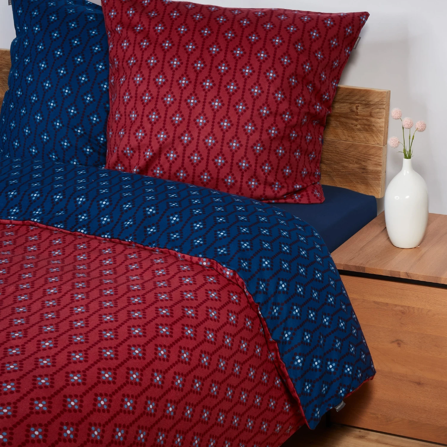 Schiesser Bettwäscheset Nahla In Rost-Dunkelblau 2 Schiesser Bettwäscheset Nahla In Rost-Dunkelblau – Bild 2