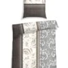 Schiesser Feinbiber-Bettwäsche-Set "Orlanda" In Braun/ Beige/ Grau