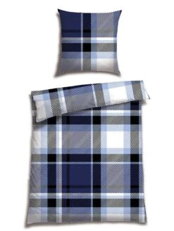 Schiesser Feinbiber-Bettwäsche-Set "Setta" In Blau