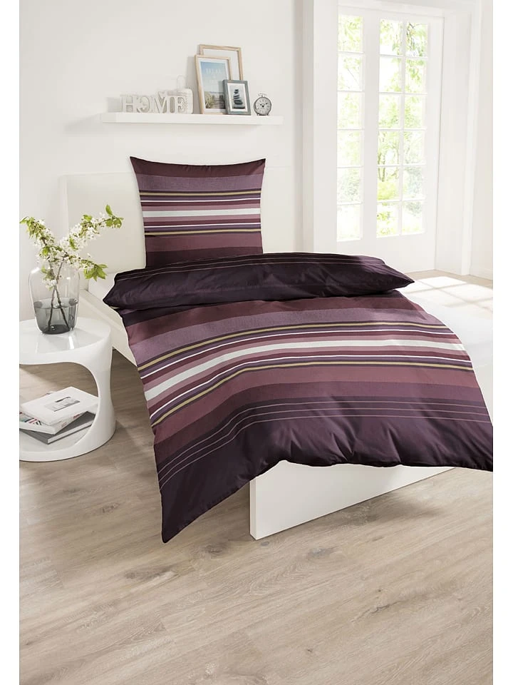 Schiesser Feinbiber-Bettwäsche-Set "Yomano" In Lila 2 Schiesser Feinbiber-Bettwäsche-Set "Yomano" In Lila – Bild 2