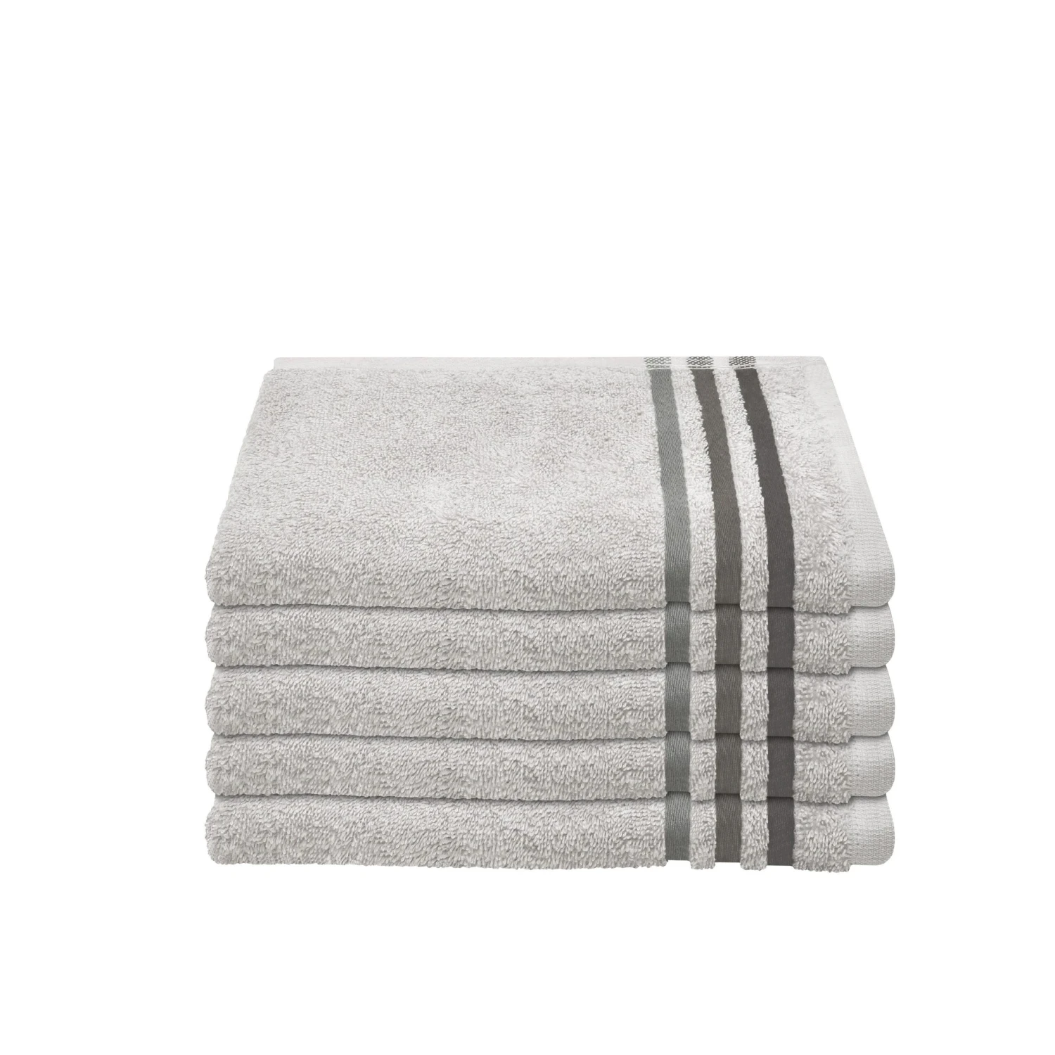 Schiesser Gästehandtuch Skyline Color 5er-Set Mit Webbordüre In Silber 1 Schiesser Gästehandtuch Skyline Color 5er-Set Mit Webbordüre In Silber