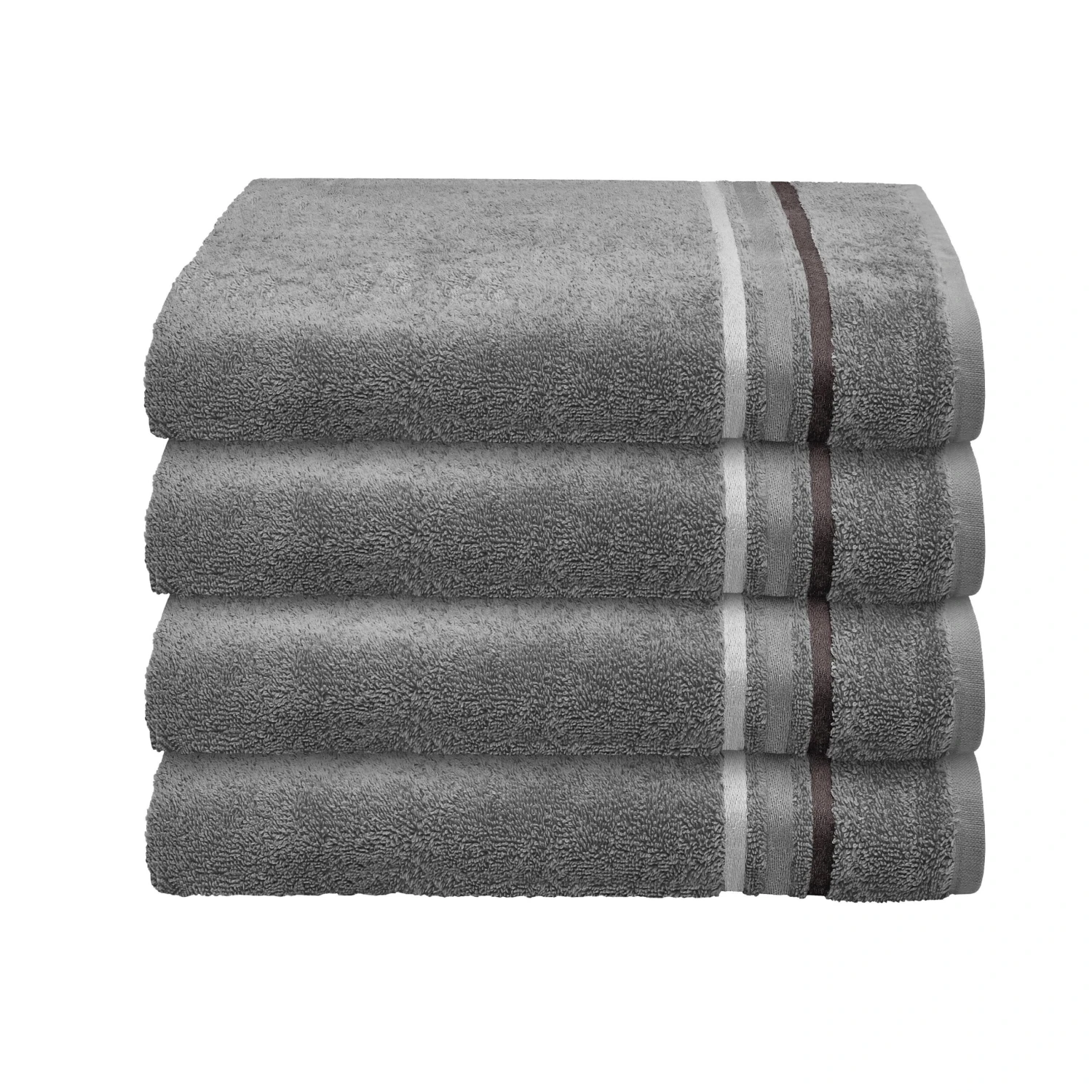 Schiesser Handtuch Skyline Color 4er-Set Mit Webbordüre In Anthrazit 1 Schiesser Handtuch Skyline Color 4er-Set Mit Webbordüre In Anthrazit