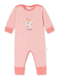 Schiesser Langer Baby Schlafanzug Natural Love In Coral Red