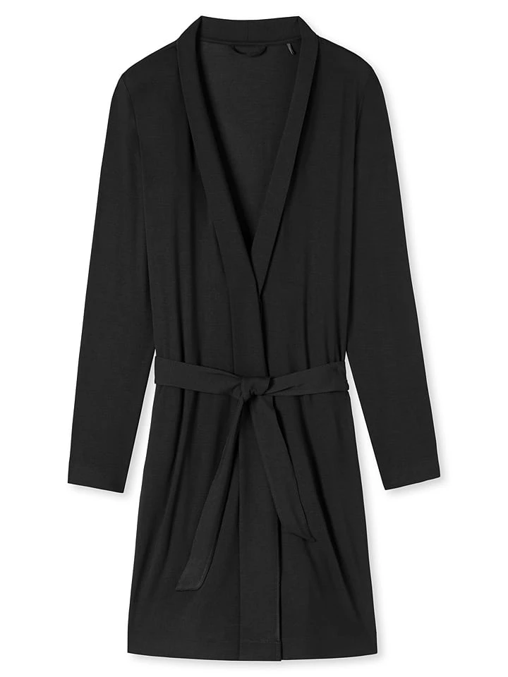 Schiesser Morgenmantel In Schwarz 5 Schiesser Morgenmantel In Schwarz – Bild 5