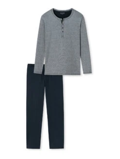 Schiesser Pyjama Ebony In Blau