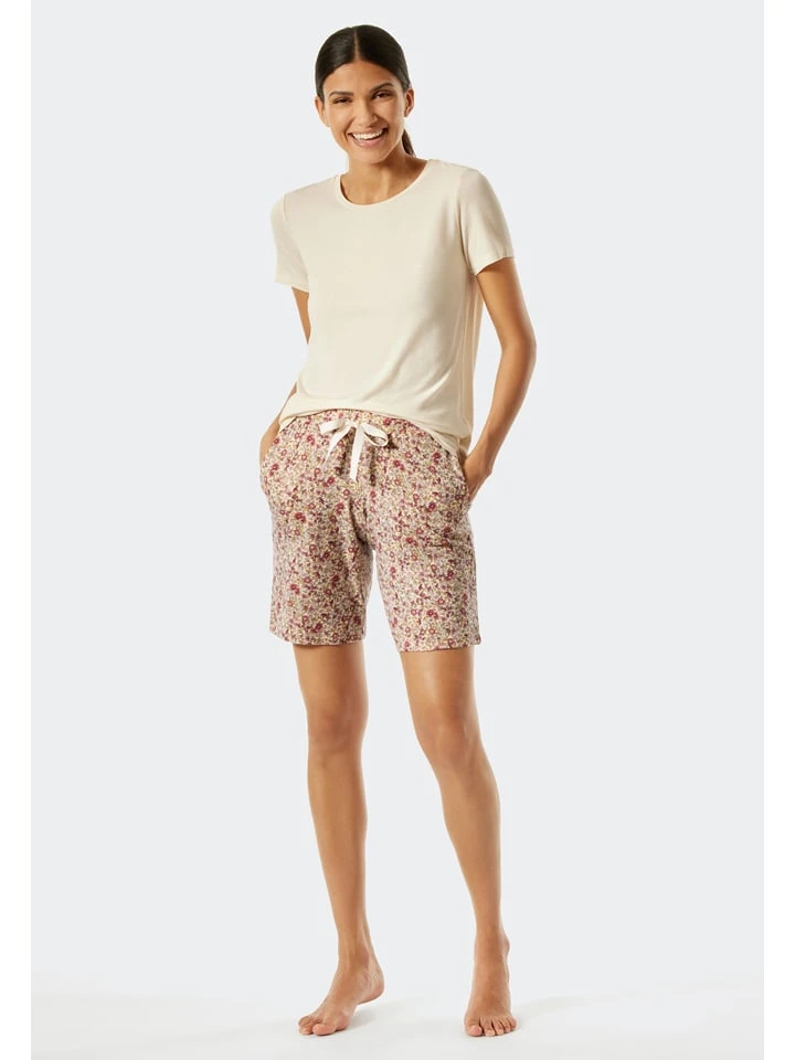 Schiesser Pyjama-Hose In Creme/ Beere 2 Schiesser Pyjama-Hose In Creme/ Beere – Bild 2