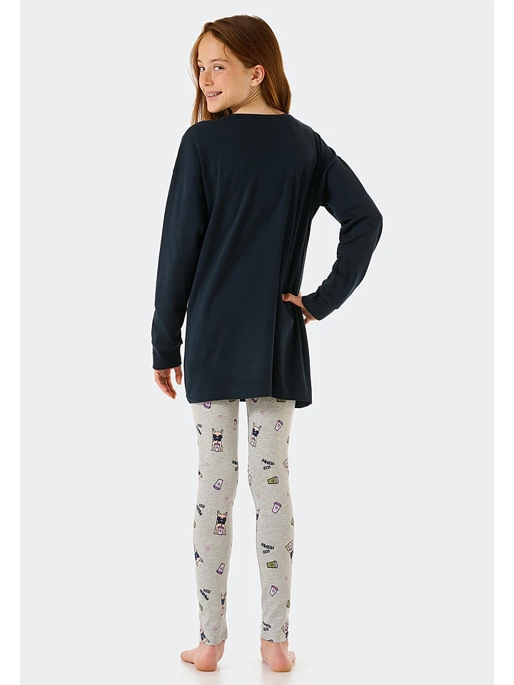 Schiesser Pyjama In Dunkelblau/ Grau 2 Schiesser Pyjama In Dunkelblau/ Grau – Bild 2