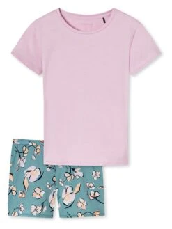 Schiesser Pyjama In Flieder/ Hellblau