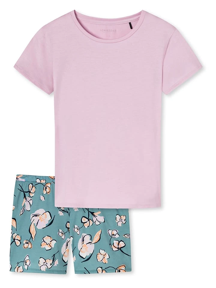 Schiesser Pyjama In Flieder/ Hellblau 1 Schiesser Pyjama In Flieder/ Hellblau