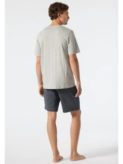 Schiesser Store -Schiesser Store schiesser pyjama in hellgrau dunkelblau 1