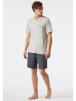 Schiesser Pyjama In Hellgrau/ Dunkelblau -Schiesser Store schiesser pyjama in hellgrau dunkelblau 2