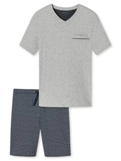 Schiesser Pyjama In Hellgrau/ Dunkelblau -Schiesser Store schiesser pyjama in hellgrau dunkelblau 5