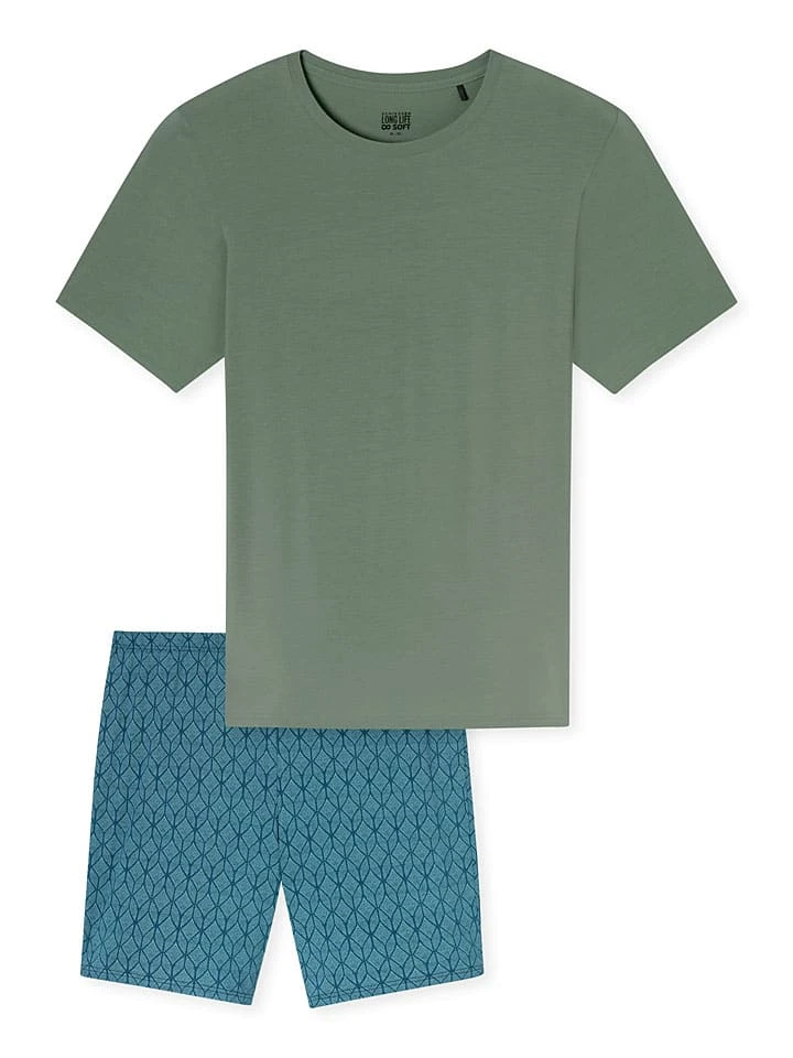 Schiesser Pyjama In Khaki/ Blau 6 Schiesser Pyjama In Khaki/ Blau – Bild 6