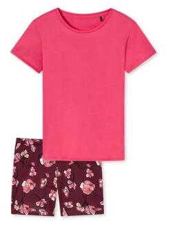 Schiesser Pyjama In Pink/ Pflaume