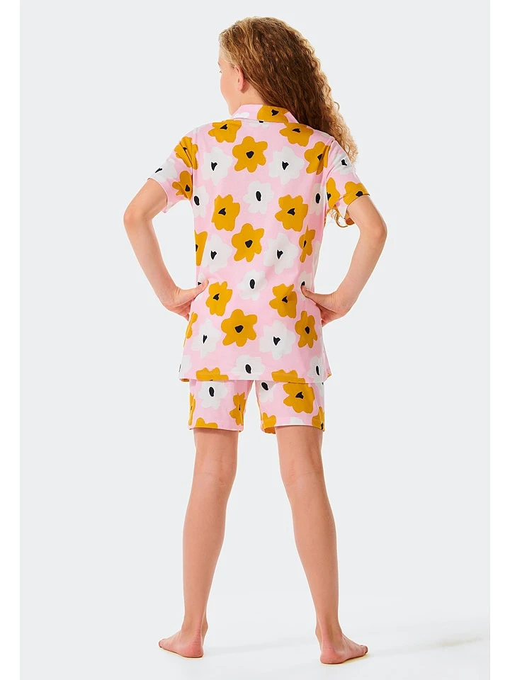 Schiesser Pyjama In Rosa/ Gelb/ Weiß 2 Schiesser Pyjama In Rosa/ Gelb/ Weiß – Bild 2