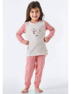 Schiesser Pyjama In Rosa/ Grau