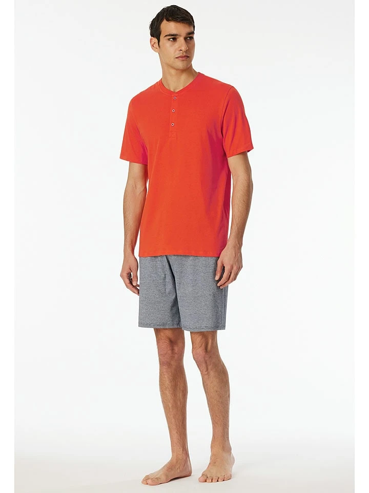 Schiesser Pyjama In Rot/ Grau 3 Schiesser Pyjama In Rot/ Grau – Bild 3