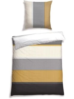 Schiesser Renforcé-Bettwäsche-Set "Marco" In Creme/ Gelb
