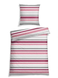 Schiesser Renforcé-Bettwäsche-Set "Sally" In Pink/ Grau