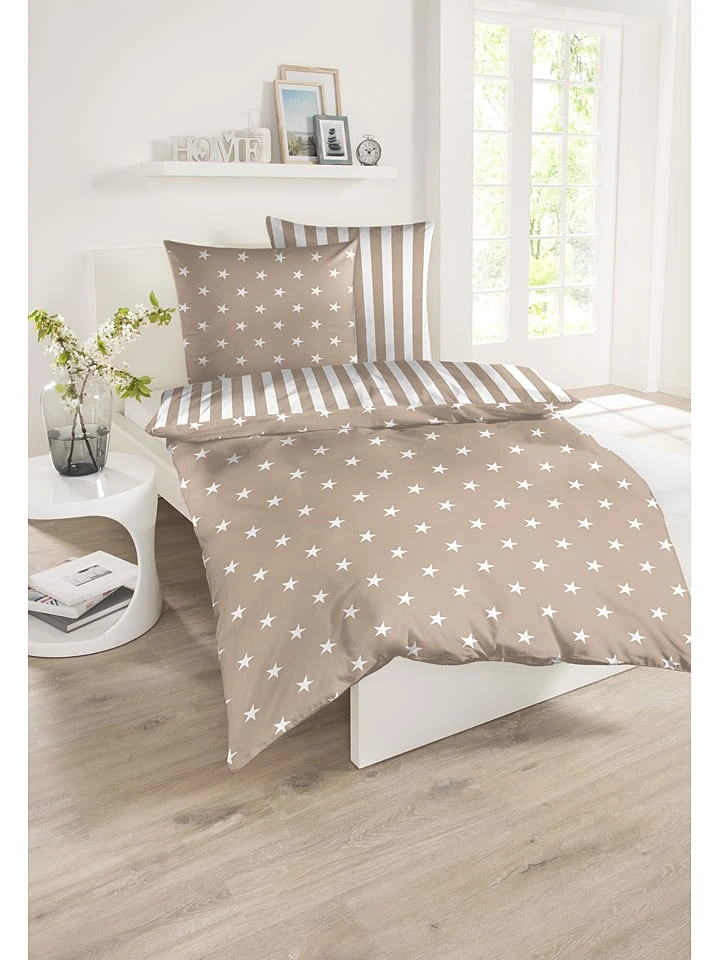 Schiesser Renforcé-Bettwäsche-Set "Serne" In Taupe 2 Schiesser Renforcé-Bettwäsche-Set "Serne" In Taupe – Bild 2