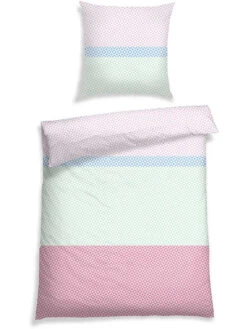 Schiesser Renforcé-Bettwäsche-Set "Tomke" In Pink/ Grün