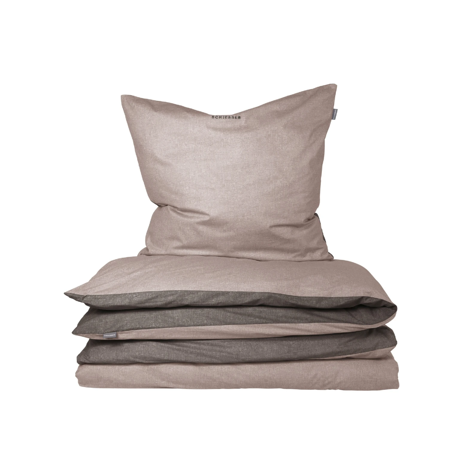 Schiesser Renforcé Bettwäscheset Doubleface In Taupe-Dunkelgrau 1 Schiesser Renforcé Bettwäscheset Doubleface In Taupe-Dunkelgrau