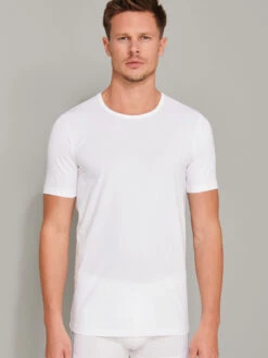 Schiesser T-Shirt 95/5 Organic Cotton In Weiß -Schiesser Store schiesser t shirt 95 5 organic cotton in weiss 3