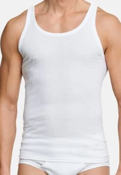 Schiesser Unterhemd / Tanktop Cotton Essentials Doppelripp In Weiß -Schiesser Store schiesser unterhemd tanktop cotton essentials doppelripp in weiss 2