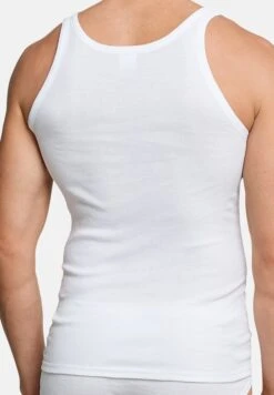 Schiesser Unterhemd / Tanktop Cotton Essentials Doppelripp In Weiß -Schiesser Store schiesser unterhemd tanktop cotton essentials doppelripp in weiss 3