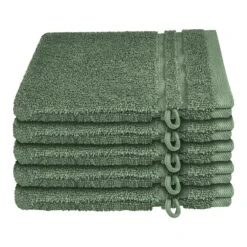 Schiesser Waschhandschuh Milano Im 5er Set In Dunkelgrün